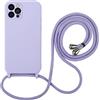 Hadwii Cover con Cordino per iPhone 14 Pro Max, Custodia con Regolabile Collana, Morbido Silicone Case con Laccio Tracolla [Antiurto] [AntiGraffio] Custodia per iPhone 14 Pro Max, Viola chiaro