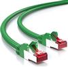 deleyCON 7,5m Cavo di Rete Cat6-1000 Mbit (Rame, S/FTP, Privo di Alogeni) Cavo Patch RJ45 Gigabit Ethernet LAN - per DSL Internet WLAN Switch Router Modem Patch Panel PoE - Verde