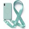 2NSPDRGNI Magnetica Cover con Collana Compatibile con iPhone XS/X,Case con Laccio per Il Collo Custodia con Cordino,Menta verde