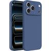 Captor Cover iPhone 17 Pro Max Custodia Colorata in Silicone Liquido, Antiurto, Flessibile, Bordo Rialzato per Schermo e Fotocamera Con Microfibra Interna per iPhone 17 Pro Max Cover (Blu Scuro)