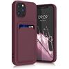 kwmobile Custodia Compatibile con Apple iPhone 12 / iPhone 12 Pro Cover - Back Case Cellulare con Slot Porta Carte - Morbida in Silicone TPU rosso fulvo