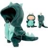 Verdelume Costume da dinosauro verde 2025, 17 cm, tuta carina con cappello, abbigliamento alla moda e accessori per vestire (bambola non inclusa)