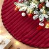 Lanpn Tappeto sotto Albero di Natale Copribase Albero 40cm, Piccolo Lusso Albero di Natale Copertura Base Piede Gonna per la Decorazioni per Interni per Feste Invernali in casa (Rosso)