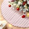 Lanpn Tappeto sotto Albero di Natale Copribase Albero 40cm, Piccolo Lusso Albero di Natale Copertura Base Piede Gonna per la Decorazioni per Interni per Feste Invernali in casa (Rosa)