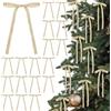 YUYWWAN Fiocchi di Natale in Velluto, 24 PCS Fiocchi Decorativi per Albero Natalizio, 5 x 7 Pollici Fioccho Natalizio, Nastro per Fioccho Albero di Natale Decorazioni per Casa e Feste (Beige)