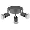 Eglo Stecci-E - Lampada da soffitto a 3 luci, per camera letto e corridoio, faretto in acciaio plastica, colore nero, attacco GU10