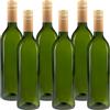 mikken 6 bottiglie di vetro da 750 ml, bottiglia di vino verde da 0,75 l, con etichette