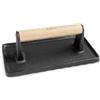 Lacor - 25863 - Pressa per Hamburger Magma Rettangolare, Ghisa, Manico in Betulla, Senza PFOA, Superficie Scanalata, 23x11 cm
