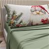 PETTI Artigiani Italiani - Lenzuola in Cotone con Federe in Stampa Digitale di Natale, Lenzuola Natalizie Una Piazza e Mezza Francese, Completo Letto Natalizio, Xmas 13 Verde, 100% Made in Italy