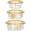 THUN - Set 3 contenitori ermetici - vetro - Collezione Country Bloom - 17,2 x 6,5cm 800ML - 15 x 6cm 500ML - 13 x 5,2 300ML