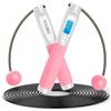 TOQIBO Corda per saltare sportiva, senza fili, con contatore, Jump Rope regolabile con chilometro digitale e contatore, cuscinetti a sfera in acciaio (Rosa)