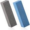BOXOB 2pz Pietre Abrasive in Gomma Gommosa, Snowboard Pietra da Sci Blocco di Gomma per Smerigliatura Bordi Pietre per Tuning Sci per Rimuovere Sbavature (Grigio Grana 60, Blu Grana 240)