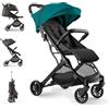 Interbaby Passeggino Leggero Compatto e Ultraleggero | Passeggino da Viaggio e Aereo Pieghevole, dalla Nascita fino a 22 kg | Chiusura Rapida, Cappottina XXL, Ammortizzatori (Min. Plus Space Verde)
