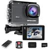 Apexcam M90 Action Cam 4K60FPS 64MP Con 64GB Scheda WIFI EIS Sport Camera Touchscreen Fotocamera subacquea 40m Impermeabile 8X Zoom 2,4G Telecomando 2x1350 mAh Batterie Set di Accessori