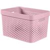 CURVER Infinity 17L Riciclabile, cestino portaoggetti multiuso, impilabile e goffrato, 35,5 x 26,2 x 21,9 cm, colore: Rosa