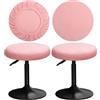 YINGAYOU Coprisgabello Rotondo Velluto 30-40 cm Copri Sgabello Rotondo Fodera Lussuoso Tessuto Morbido in Velluto, Elastico e Facile da Installare, Resistente Alle Pieghe, Lavabile (2, Rosa)