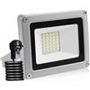 papasbox Proiettore LED Esterno 30W, 3000LM Luce Bianca Fredda 6000-6500K, IP65 Impermeabile Faretto LED con Spina EU, Alloggiamento in Alluminio per Giardino, Garage, Sicurezza Esterna