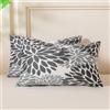 Miuyunya Set di 2 Federe Cuscini Divano in Velluto 50x30 Noir et Gris Copricuscini Morbido Fodera per Cuscino Dalia Fiore Moderno Decorazione Copricuscino per Soggiorno Camera Balcone