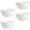 Engelland Set di 4 ciotole per cereali, ciotole per dessert, insalata, zuppa, ciotola di riso, ciotola di colore bianco, in plastica, senza BPA, grandi 900 ml