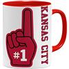 OM3 Number One #1 Kansas City - Tazza in ceramica | 325 ml | Stampa su entrambi i lati | Ampia scelta di colori Colore: rosso
