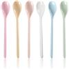 BSITSSS 6 Pezzi Cucchiaini da Caffè, Cucchiaini Lunghi Riutilizzabili, Cucchiai di Plastica Colore Puro, Cucchiaini da Dolce, Cucchiaio a Manico Lungo per Frutta Antipasti Bevande Zuppe Dessert