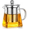 Horktrust Teiera in vetro Teiera con infusore, piano di cottura per microonde e sicurezza, colino per tè sfusi e tè in fiore, teiera in acciaio inox rimovibile