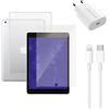 Caricabatterie rapido (20W), cavo (Lightning), protezione dello schermo del tablet e custodia trasparente per tablet | iPad Pro 10.2 (2019/2020/2021) | transparente