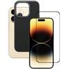 Bundle | custodia nera per telefono & Protezione display | iPhone 14 Pro