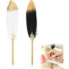 Rakiuty Penne Retrò,Penne A Sfera Retrò,Penne Per Stili Creativi,Calligrafia Stilografica,Penna a Sfera in Piuma,Penne a Sfera con Piume,Penna Piuma D'oca Set,Cute Feather Pen (Nero+Bianco)