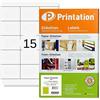 Printation Etichette Adesive Bianche 70x50,8 mm - Carta Adesiva per Stampante - 375 Etichette Scuola - 25 Fogli Adesivi A4 Stampabili, per Stampanti - Etichette adesive libri scuol, floppy e dischetti