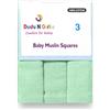 DUDU N GIRLIE B005UQQ5BM - Mussola quadrata in 100% cotone, 3 pezzi, colore: menta