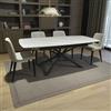 LIBEROSHOPPING Tavolo allungabile 140-200x90 cm piano marmo bianco e gambe nere - VERAL