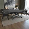 LIBEROSHOPPING Tavolo allungabile 140-200x90 cm top marmo e gambe nere - VERAL