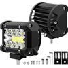 BIHEE Faro da lavoro, 2 pezzi, 12 V, 60 W, 1200 lm, lampada da lavoro, 10 cm, 6000 K, luce bianca, barra LED, per auto, camion, trattore, quad, veicoli barche