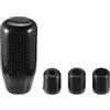 A ABSOPRO Pomello Cambio Universale Nero 1 Pezzo Con 3 Adattatori | Materiale Fibra Forgiata Uso Per Veicoli Automatici E Manuali Dimensioni Altezza 7cm Diametro 3.6cm Filetto M8 M10 M12
