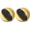Hotop Fermaporta da Pavimento Autoadesivo Fermaporta Ovale in Acciaio Inox Protezione da Parete Montata a Pavimento Ferma Porta a Mezzaluna Semicircolare Lucido con Colle(Oro,2 pz)