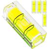 Your Day Mate Set di livelle rettangolari, 5 pezzi, 40 x 15 x 15 mm, livella gialla a bolla d'aria, livella ad acqua a bolla d'aria, livella a 1 via, livella circolare per caravan, macchine fotografiche, fai da te
