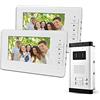 LIBO Smart Home LIBO 7 Sistema Videocitofonico Cablato 2 Monitor Due Pulsanti Chiamata con Visione Notturna, Can Control 2 Alloggiato per multi Appartamento/Famiglie