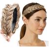 OIXEYA Cerchietto Capelli Donna, Cerchietto a Treccia per Capelli Donna Fascia per Capelli Intrecciata Cerchietto Treccia con Capello Finti Accessori per Capello Donna Ragazza