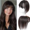 SARO-UP Topper per capelli per capelli che si diradano, topper per capelli da donna in capelli umani veri con frangia, accessori per capelli per donne con capelli che si diradano, base svizzera, 25,4 cm