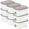 SmartStore Set di 9 contenitori per alimenti a tenuta stagna, da 1 l, adatti a lavastoviglie, frigorifero, microonde, per la preparazione dei pasti, approvati per alimenti, senza BPA, ermetici