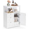 VASAGLE Mobile da Bagno, Armadio da Bagno, Armadietto Autoportante, con 3 Cassetti, Ripiani Regolabili, 30 x 60 x 80 cm, Bianco BBC542P31V1