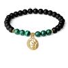 COAI Bracciale da Donna in Onice e Malachite con Amuleto Sole Luna