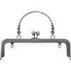 QUARKZMAN Telaio Borsa in Metallo, 20cm retrò Rettangolare Chiusura Click Clac per Borse per Creazione Borsa Manico Borsellino Borsa Busta Ricambi Ferramenta Telaio (Grigio)