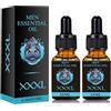 BAWUTZ Olio per l'ingrandimento del pene XXXL, olio da massaggio maschile per il sesso, ingrandimento più rapido del pene di dimensioni maggiori per l'olio per la crescita della potenza maschile (2PC,Black)