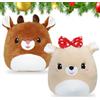 Zkaoai Animale di peluche con alce natalizie, marrone, bianco, alce e renne, peluche per bambini, decorazione natalizia
