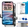 Dinow Display OLED per i-Phone 12/12 PRO Schermo, Full-HD 3D Touch Sostituzione Vetro Digitalizzatore Parti di Ricambio con Kit di Riparazione