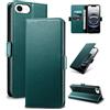Yunubeyii Cover Libro per iPhone 16E/17E,Verde | Blocco RFID,Luxury PU Pelle,Portafoglio,Card Holder,Magnetic Phone Custodia,Kickstand,Protettiva,Antiurto