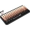 FELiCON 308i Wireless Keyboard Cute Retrò, Tastiera per Computer Silenziosa Bluetooth con Rotondi Punk Compatti 84 Tasti, Texture Opaca- Marrone