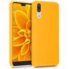 kwmobile Cover per Huawei P20 Custodia - Back Case per Smartphone in Silicone TPU - Protezione Gommata - giallo zafferano